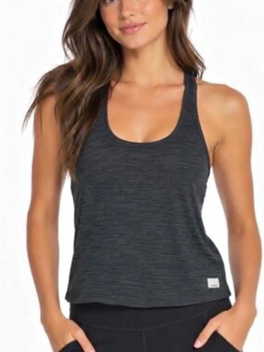 Vuori | Lux Performance Racerback Tank  Rise & Shine Charcoal Gray Athleisure XS